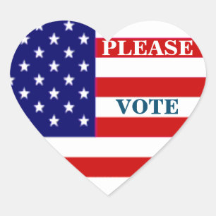 Sticker Cœur Votez American Flag Heart pour les beaux autocolla