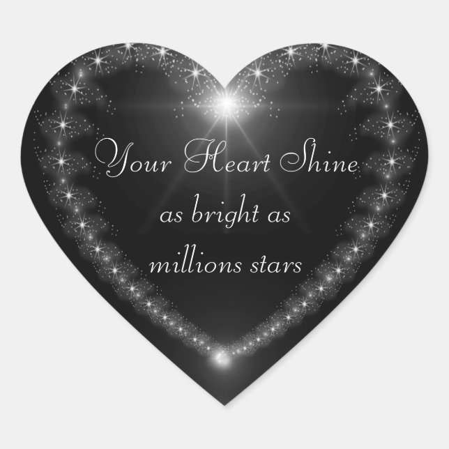 Sticker Cœur Votre coeur brille aussi brillant que des millions (Devant)