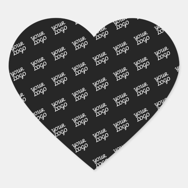Sticker Cœur Votre logo | Motif répétitif moderne (Devant)