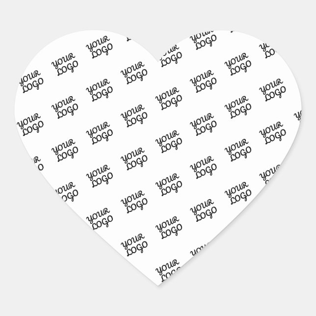 Sticker Cœur Votre logo | Motif répétitif moderne (Devant)