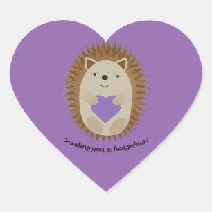Sticker Cœur Vous envoyer un hérisson de Hedgehug