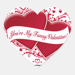 Sticker Cœur Vous êtes My Funny Valentine ! Cœurs rouges