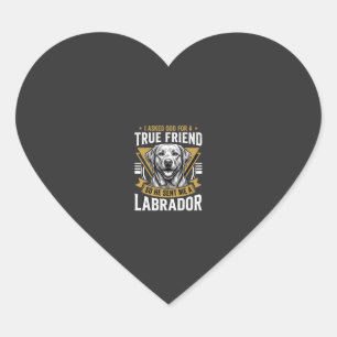 Sticker Cœur Vrai chien Labrador ami