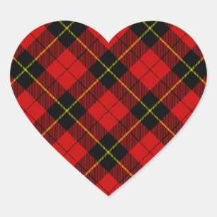 Sticker Cœur Wallace Red Tartan