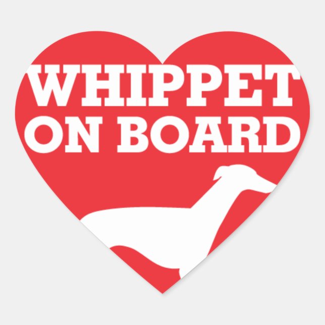 Sticker Cœur Whippet à bord (Devant)