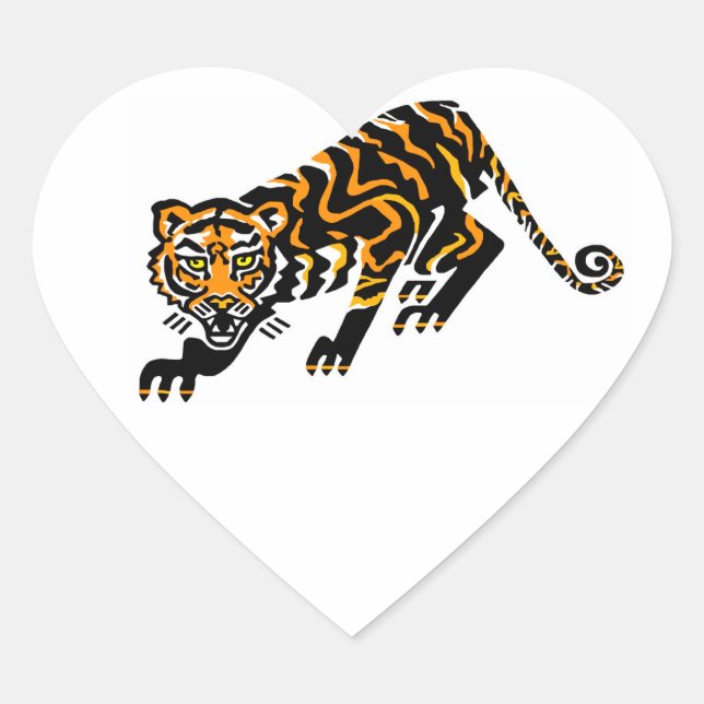 Sticker Cœur Wildcat - I love TIGERS - Wildlife - Nature - (Devant)