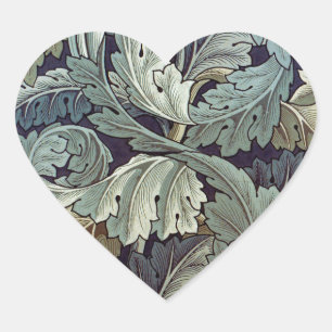 Sticker Cœur William Morris Acanthus Feuilles