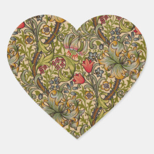 Sticker Cœur William Morris Golden Lily