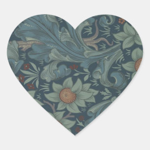 Sticker Cœur William Morris Orchard Art Motif