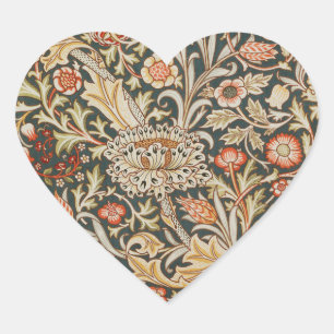 Sticker Cœur William Morris Trent Garden Flower Classic Botanic