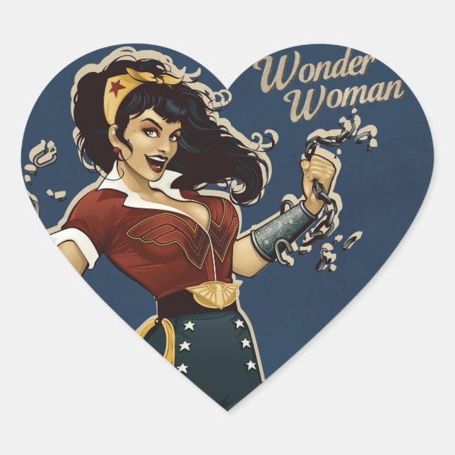 Sticker Cœur Wonder Woman Bombshell (Devant)