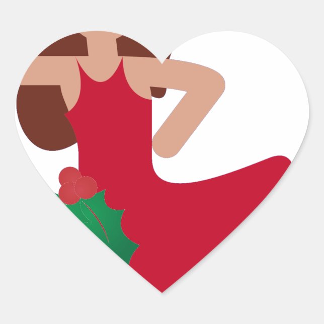 Sticker Cœur xmas flamenco danseur émoji (Devant)
