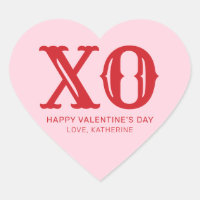 XO rose et rouge typographie mignonne Saint Valent