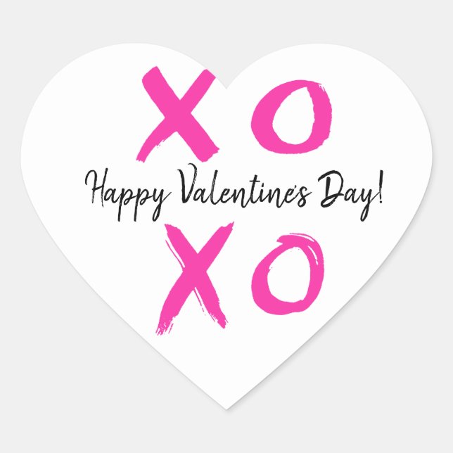 Sticker Cœur XOXO - Coeur Heureuse Sainte-Valentin (Devant)