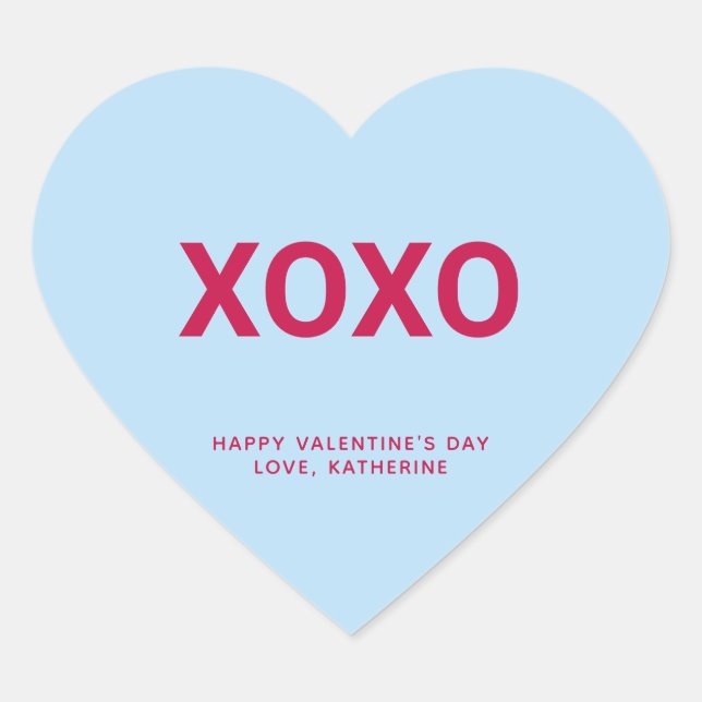 Sticker Cœur XOXO mignon plaisir Valentine's Day conversation p (Devant)