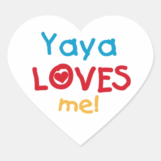 Sticker Cœur Yaya Loves Me Tshirts et cadeaux (Devant)