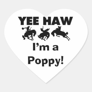 Sticker Cœur Yee Haw Je suis un T-shirts et cadeaux Poppy