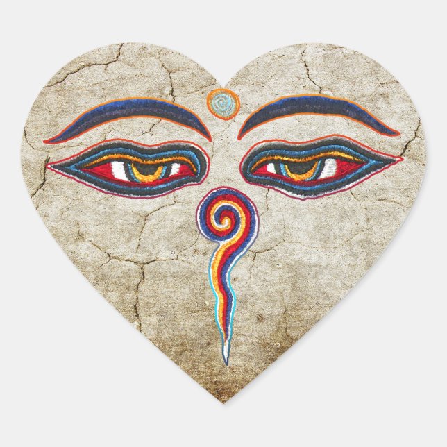 Sticker Cœur Yeux De Bouddha / Augen der Weisheit (Devant)