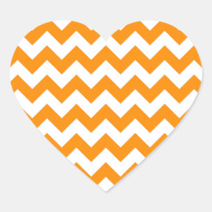 Sticker Cœur Zigzag orange foncé