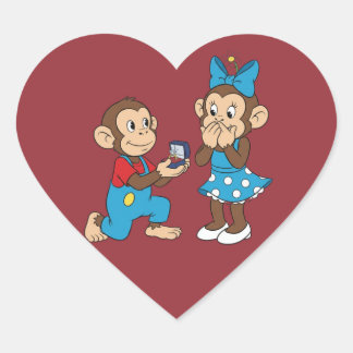 Sticker Cœur Zina and Mimo and the marriage proposal