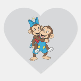 Sticker Cœur zina sur le dos de mimo