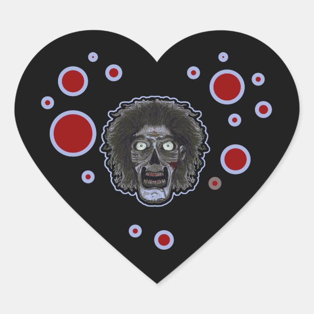 Sticker Cœur Zombie Heart Black (Devant)
