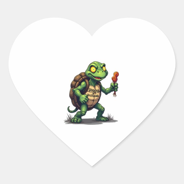 Sticker Cœur Zombie Turtle (Devant)