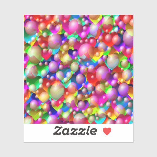 Sticker Coeurs colorés (Feuille)