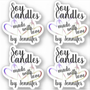 Sticker Coeurs colorés cool faits de bougies de soja d'amo