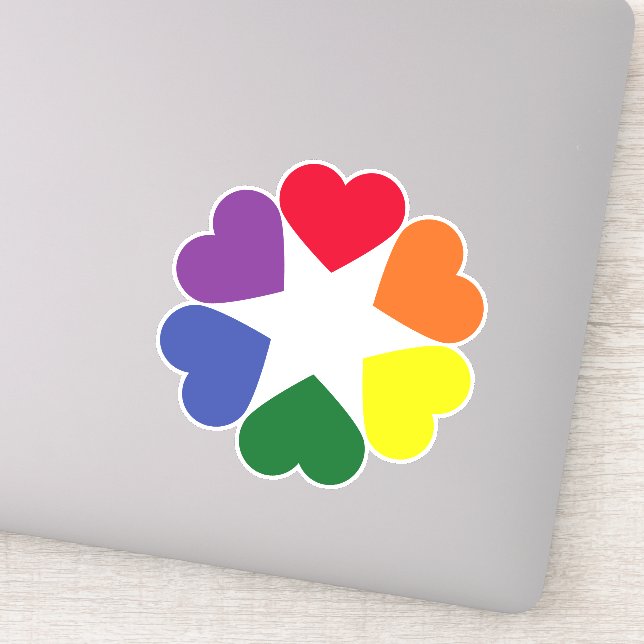 Sticker Coeurs de fierté LGBT (Détail)