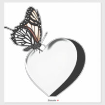 Sticker Coeurs papillon