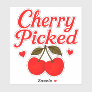 Sticker Cœurs romantiques cueillis à la cerise Cottagecore