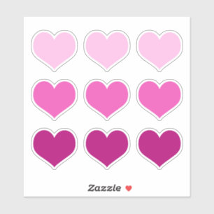 Sticker Coeurs roses Aimer Romance Valentines Jour Jeu de 