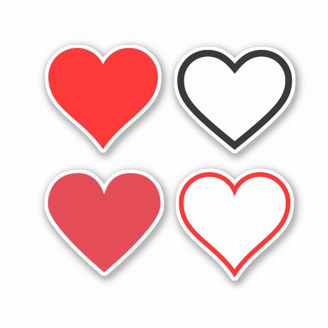 Sticker Coeurs rouge et noir (Devant)