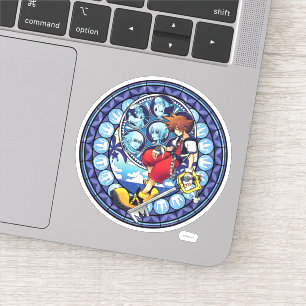 Sticker Coeurs royaux   Art Clé en verre verni bleu