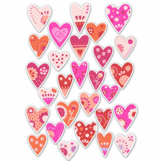 Sticker Coeurs scandinaves (Devant)