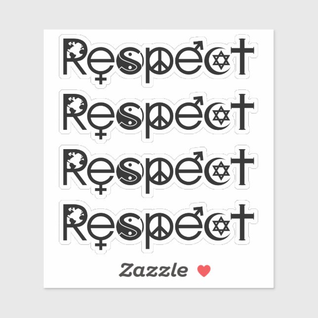 Sticker Coexister avec le respect - Paix et la tolérance (Feuille)