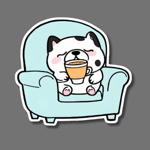 Sticker Coffee Break Chien étanche