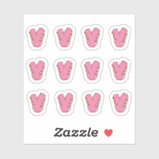 Sticker Coffee Letter Y: Monogram Initial Sheet