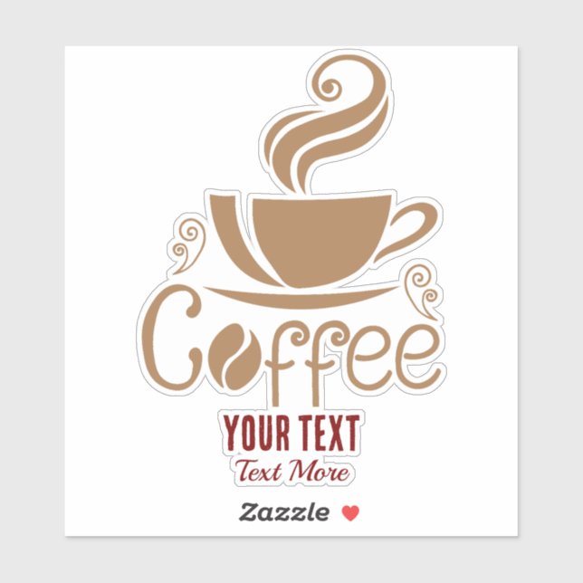 Sticker Coffee Lover Design – Minimal Coffee Cup Graphic (Feuille)