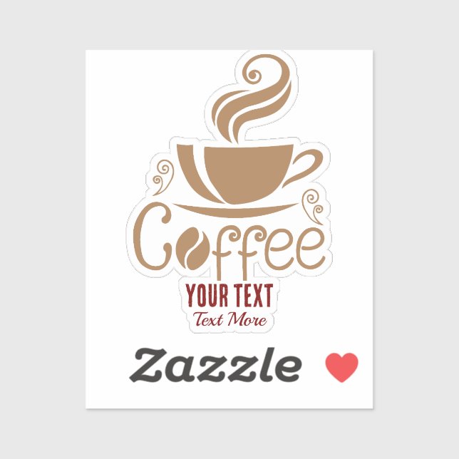Sticker Coffee Lover Design – Minimal Coffee Cup Graphic (Feuille)