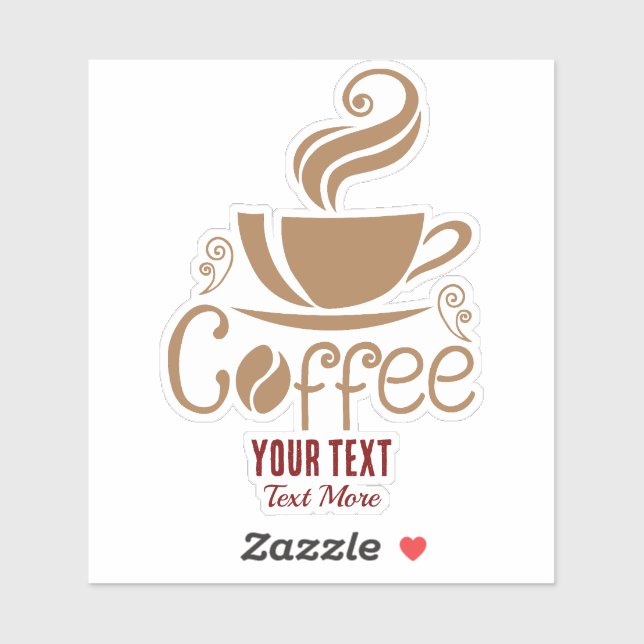 Sticker Coffee Lover Design – Minimal Coffee Cup Graphic (Feuille)