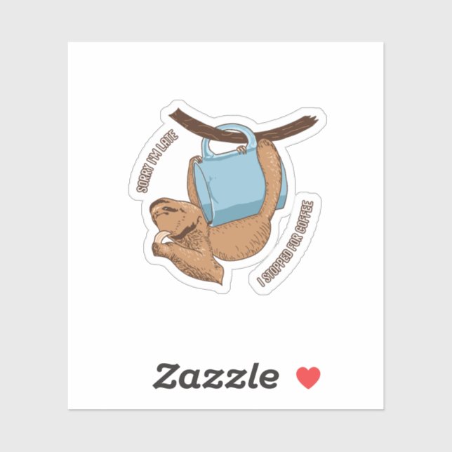 Sticker Coffee Sloth (Feuille)