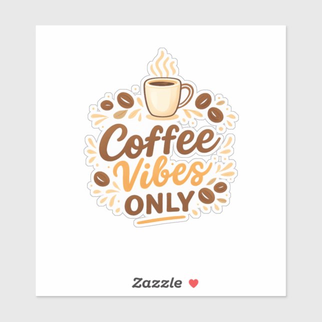 Sticker Coffee Vibes Only – Boho Coffee Design (Feuille)