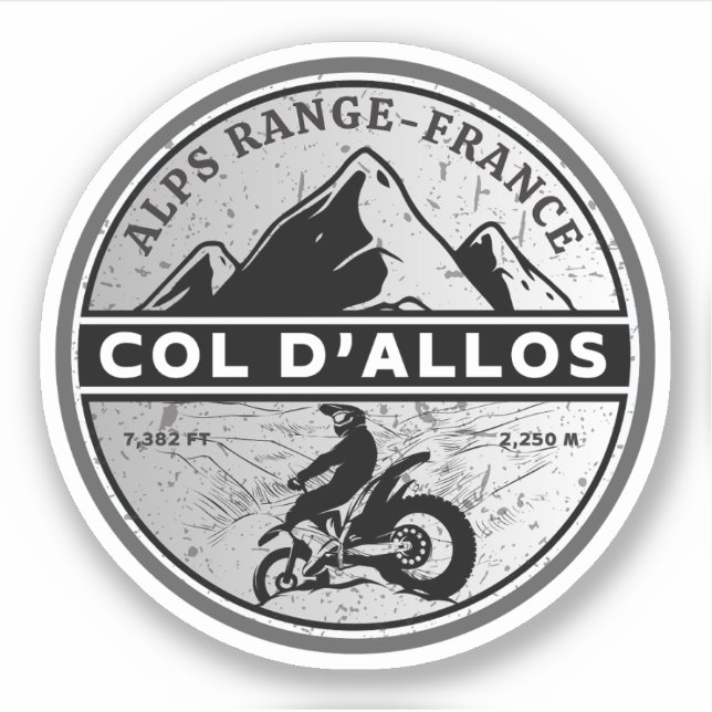 Sticker Col d'Allos, Alpes françaises motobike tour (Devant)