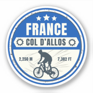 Sticker Col d'Allos, Alpes françaises vélo tour