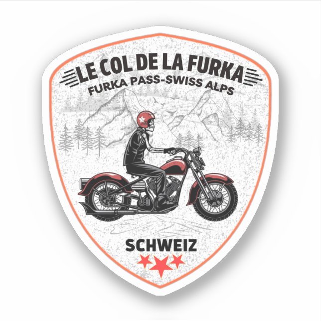 Sticker col de furka - route du col de la suisse motobik (Devant)
