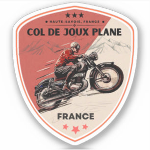 Sticker Col de Joux Plane France Alpes motobike tour