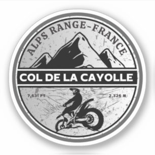 Sticker Col de la Cayolle français Alpes motobike tour