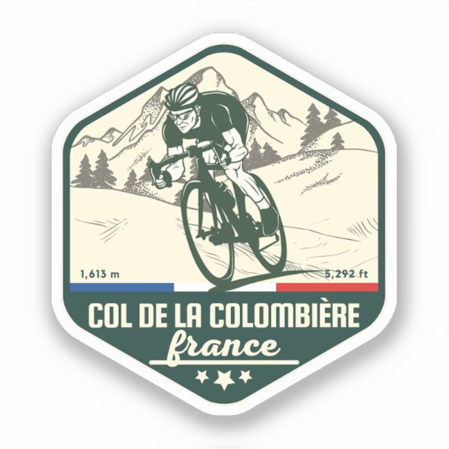 Sticker col de la colombiere, collant alpes français (Recto)